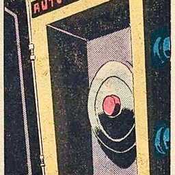 a picture of a tantalizing auto destruct button with a text bubble that says, "Well, whadya know...?" The art style is from an old comic book.